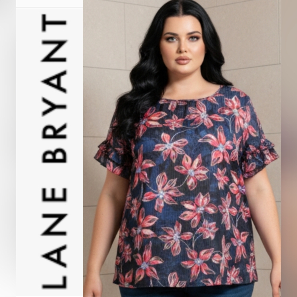Lane Bryant Floral Blouse